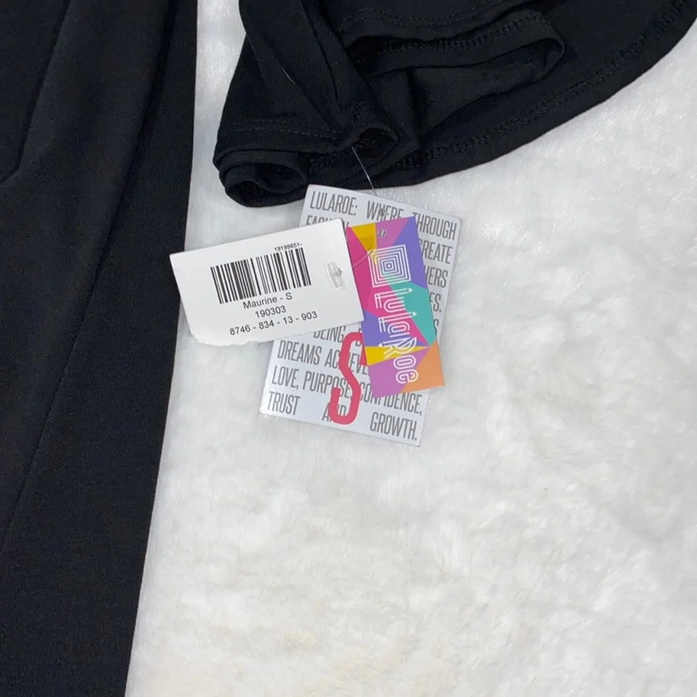 LulaRoe Maurine Dress Size Small, Solid - Black - Picture 4 of 4